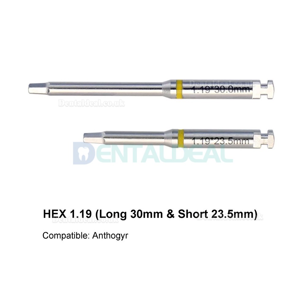 Dental Implant Hex Abutment Latch Driver Set in Stainless Steel Long and Short